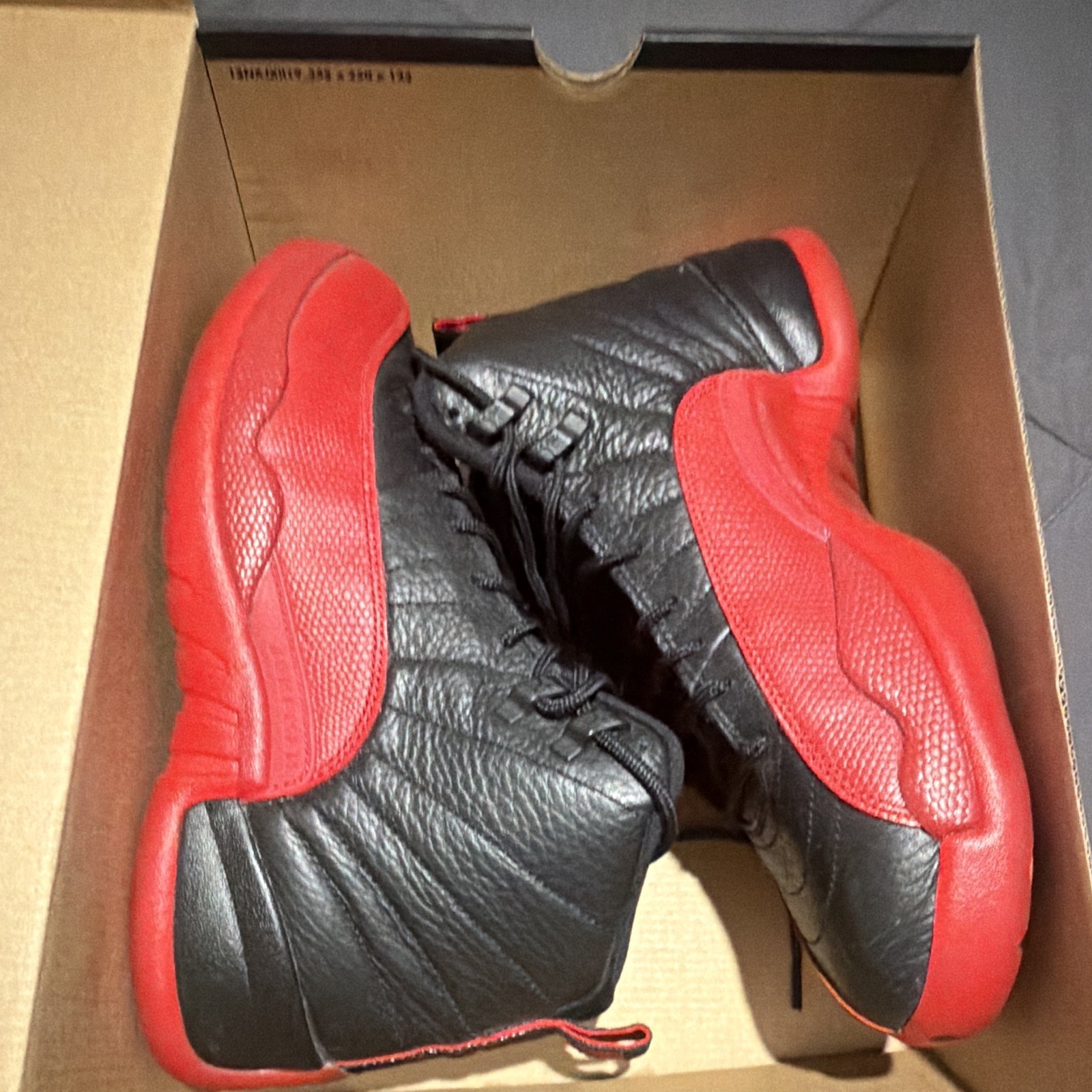 Jordan Air Jordan 12 Retro Men’s High Top Lace-Up Sneakers Black/Red