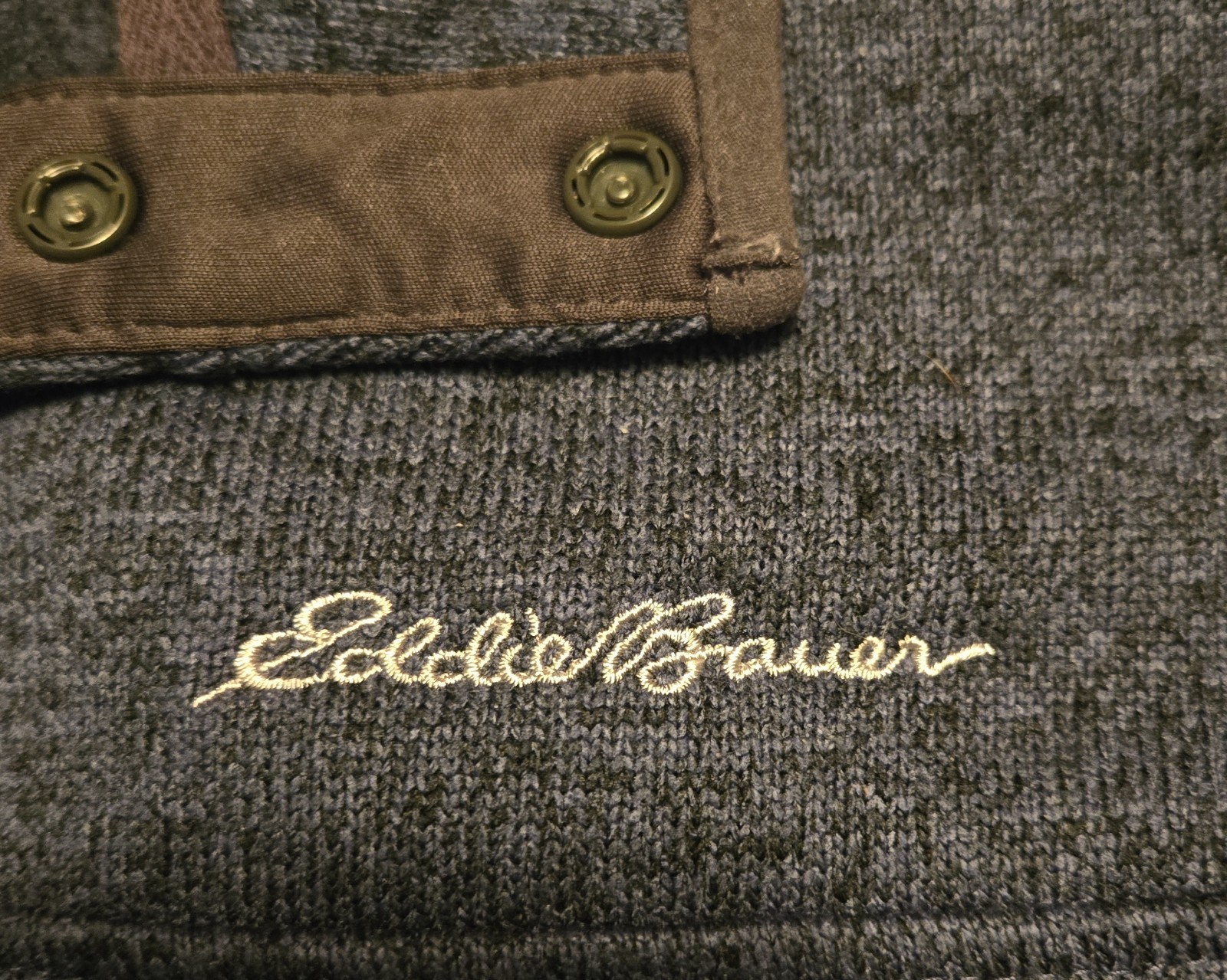 Eddie Bauer Pullover Mens Dize M Charcoal Gray Outdoor Hiking 1/4 Button 1T