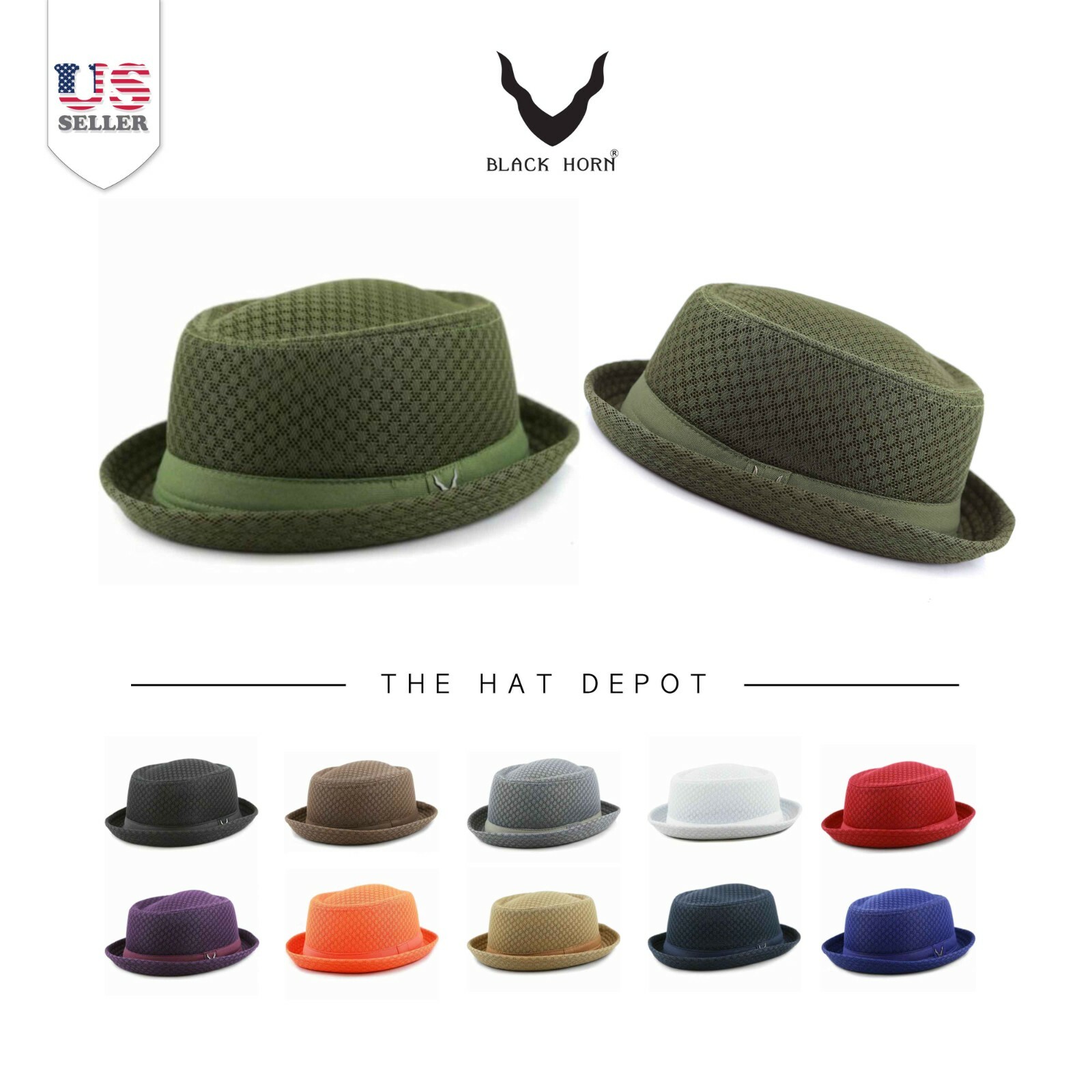 Porkpie Hat – Light Weight Classic Soft Cool Summer Mesh Porkpie Hat 7060