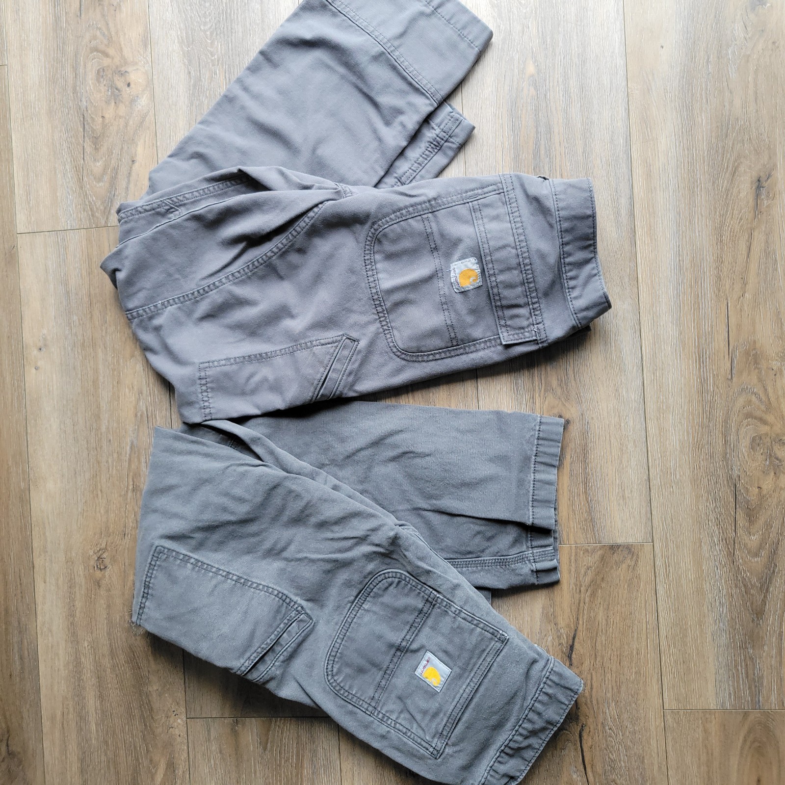 boundle of 2 B11 Relaxed Fit Gray Cotton Canvas Cargo Work Pants Mens 30