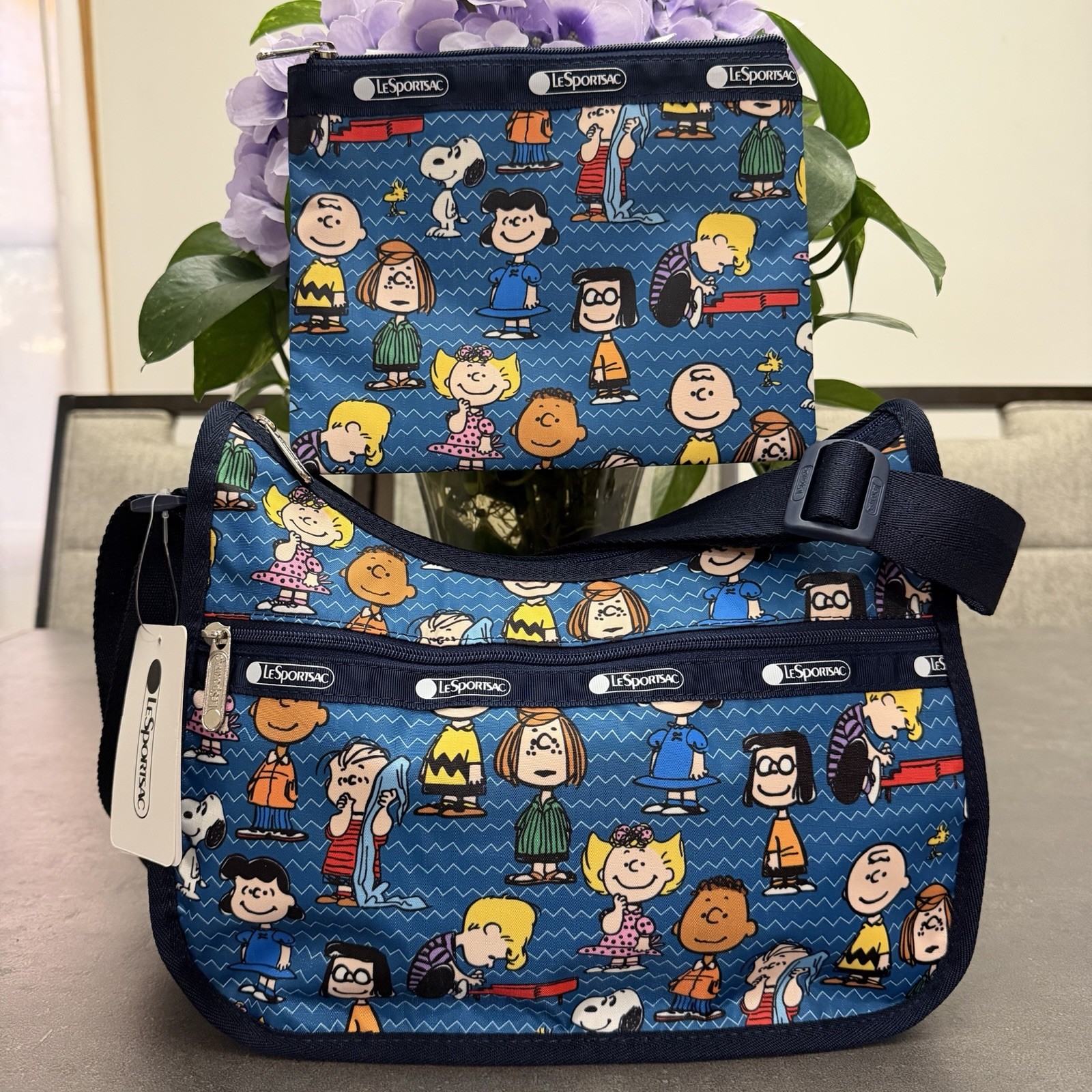 Lesportsac X Peanuts Gang Snoopy Messenger Crossbody with Matching Pouch