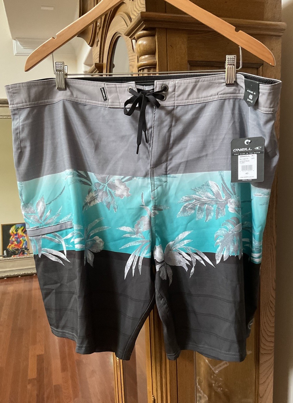 NWT O’Neill Super Freak Mens Boardshorts Size 40