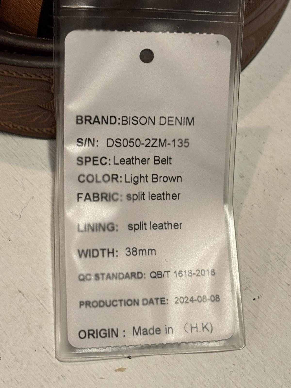 BISON DENIM Men’s / Women’s Brown Leather Belt with Ornate Buckle Size 32″-38″