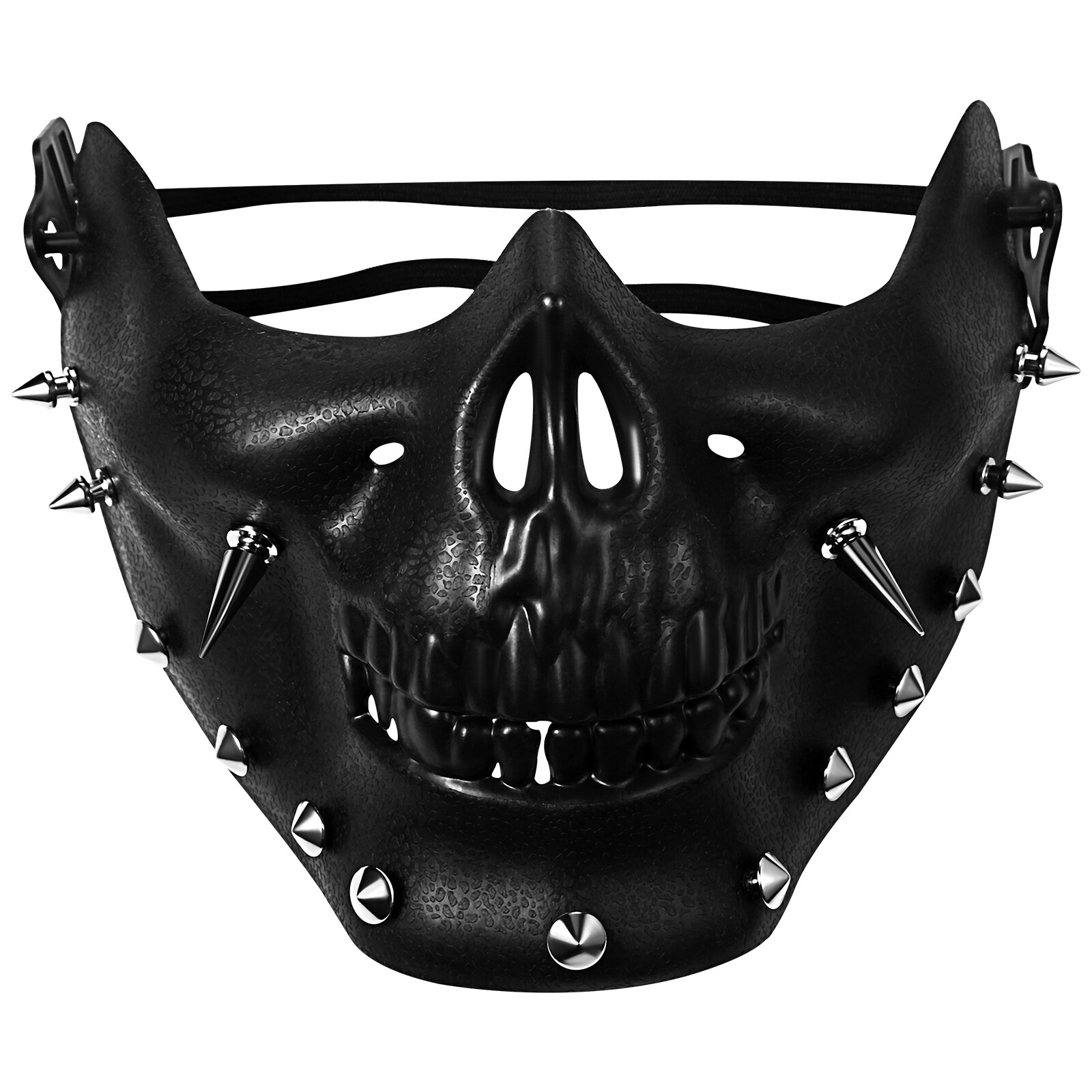 Steampunk Skull Half Face Mask PU Leather Spiked Gothic Mask Halloween Costumes
