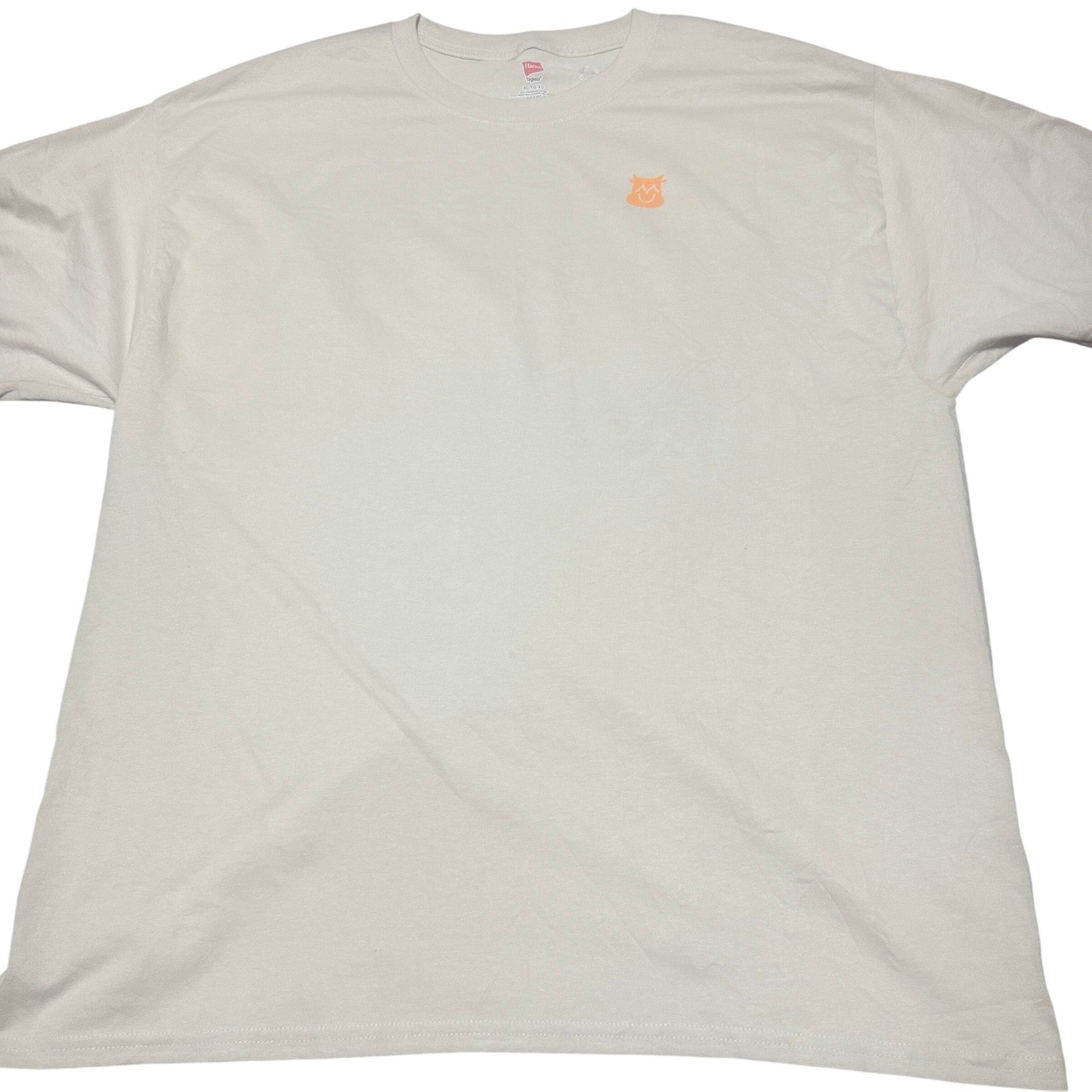 Mens Happy Valley Meat Co Ground Rules Graphic T-Shirt XL Cream Orange Hanes