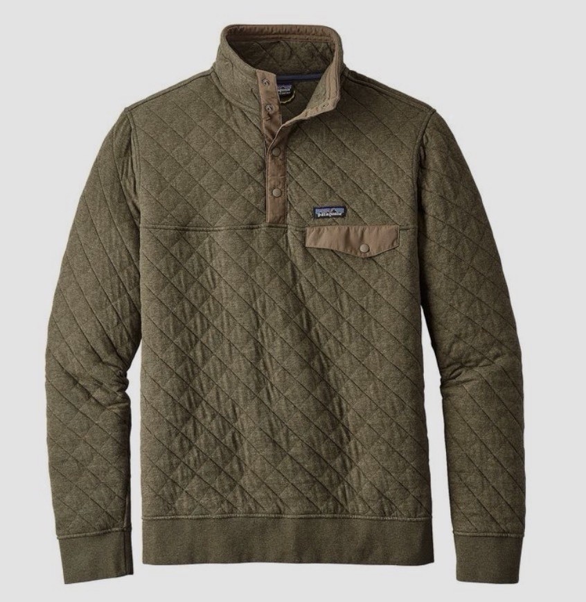 Patagonia Men’s Organic Cotton Quilt Snap-T Pullover Olive Green Medium