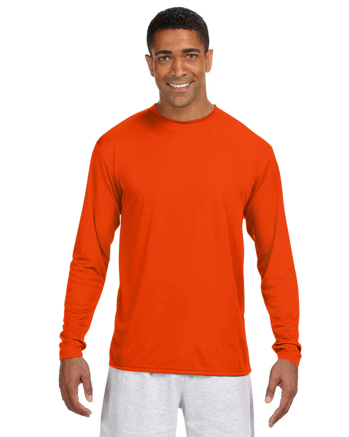 A4 N3165 Mens Cooling Performance T Shirt Long Sleeve Moisture Wicking T-Shirt