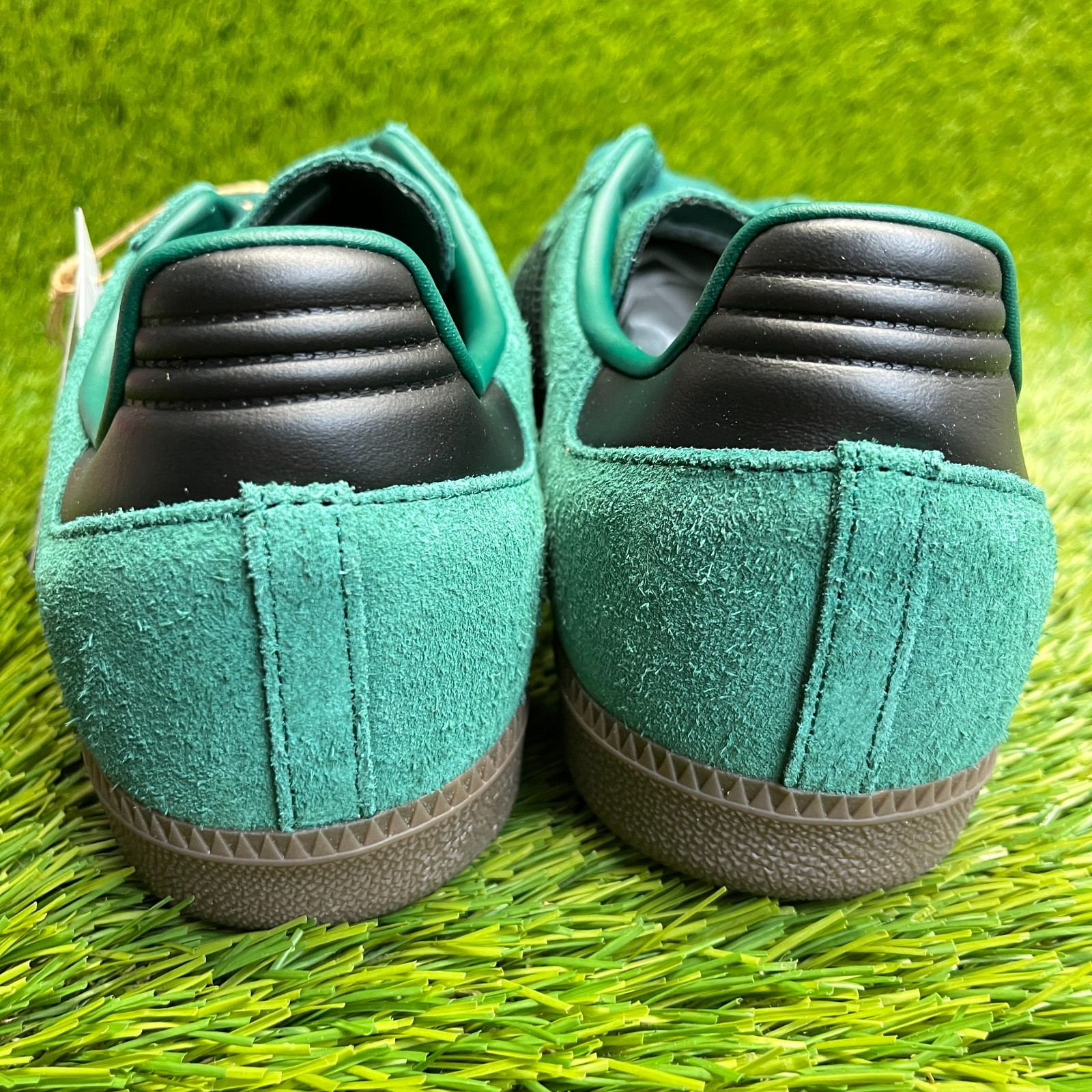Adidas Samba OG Mens Size 8.5 Green Black Athletic Walking Suede Shoes Sneakers
