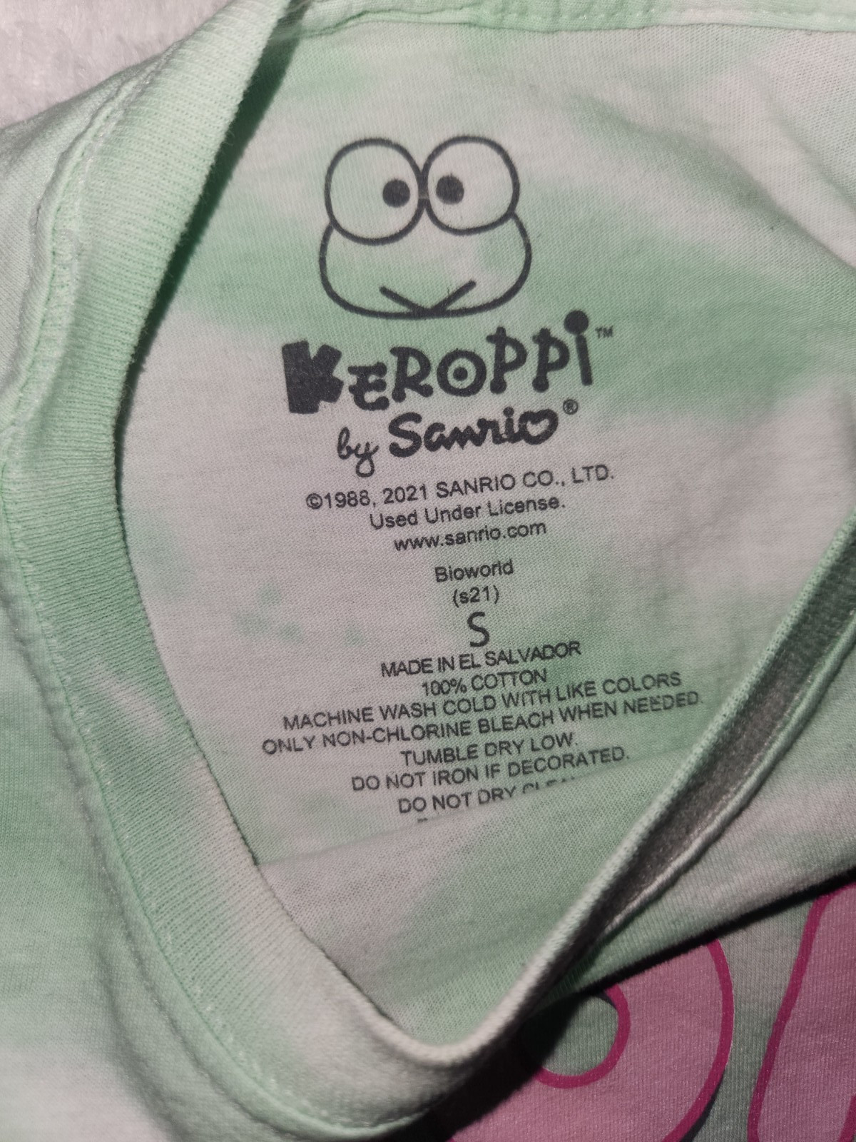 Sanrio Keroppi T-Shirt Adult Size Small Tie Dye 100% Cotton