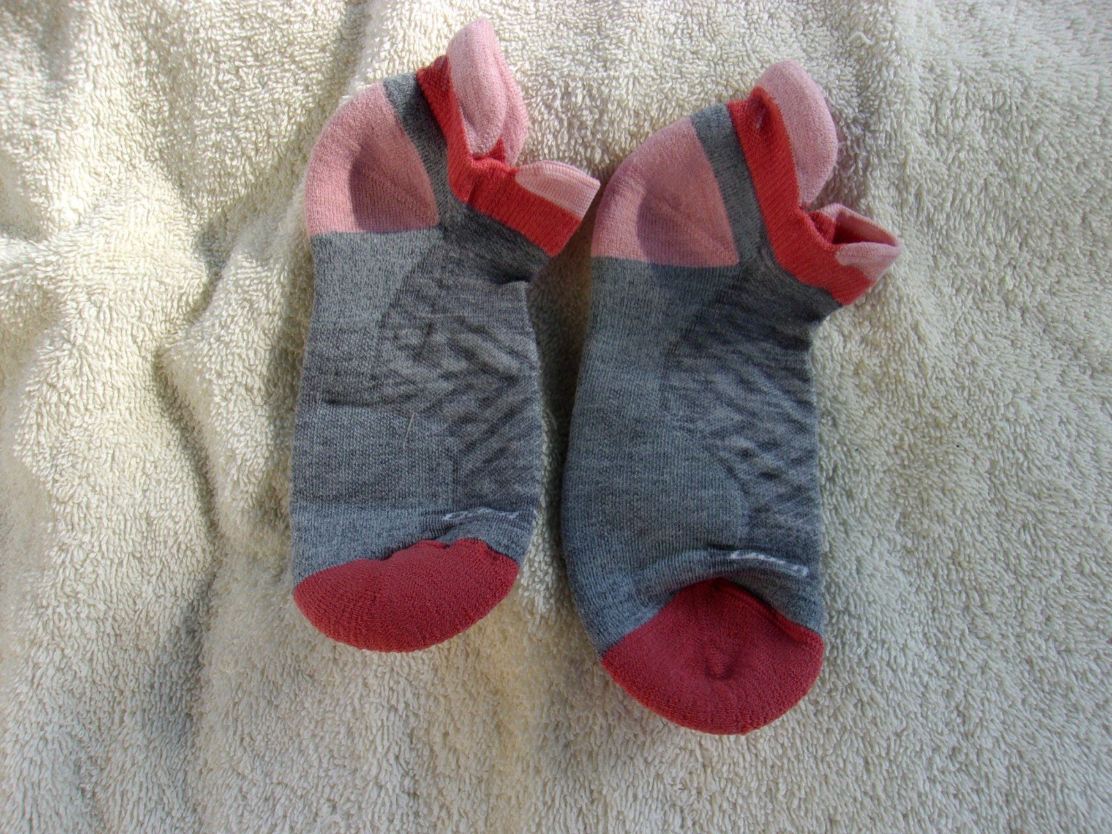 NWT Darn Tough socks, women’s M (7.5-9.5), gray & pink, No show tab, wool blend