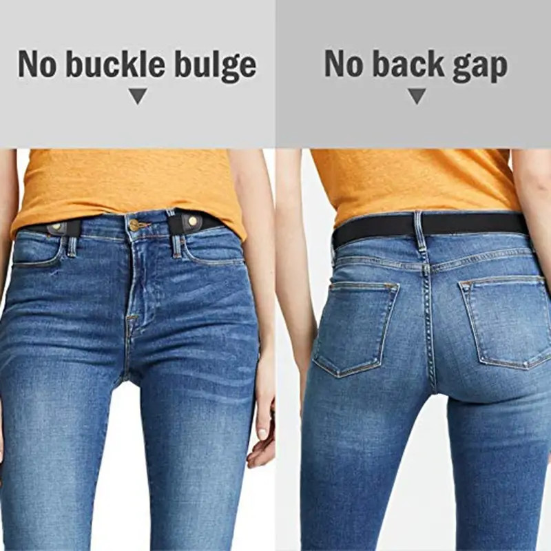 Men Women Buckle-free Elastic Invisible Waist Belt for Jeans No Bulge Hassle