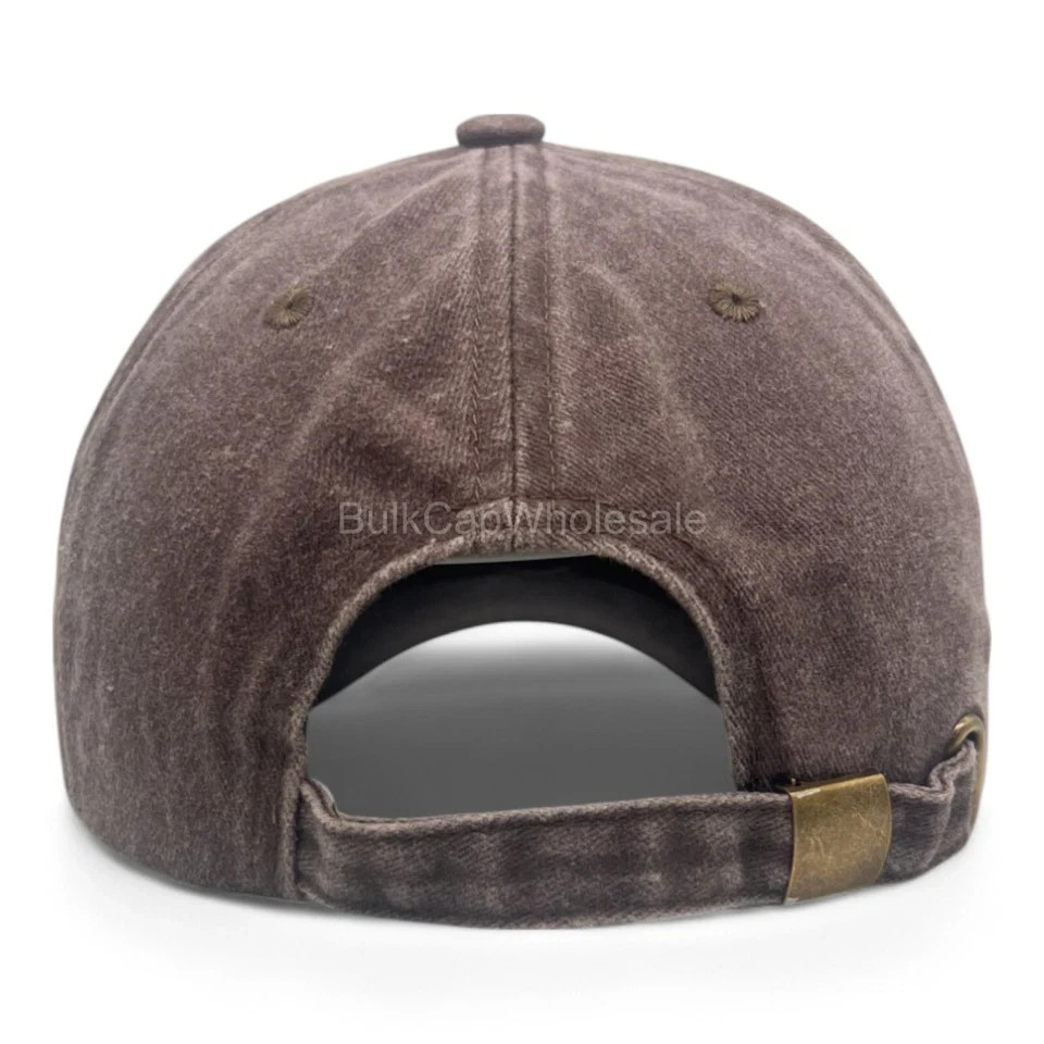 Dyed Cotton Washed Solid Plain Polo Style Baseball Ball Cap Hat Dad.