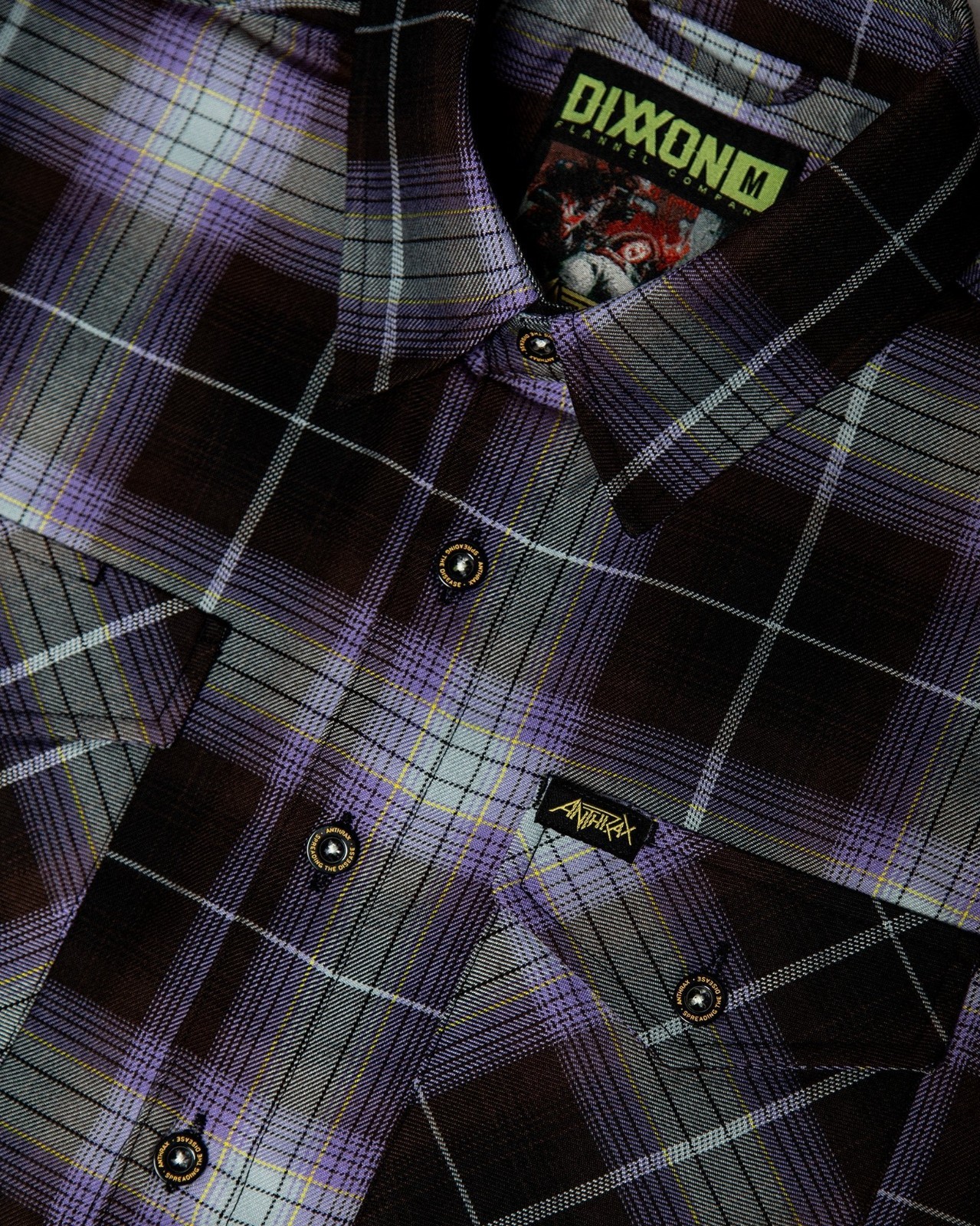 Dixxon Flannel x Anthrax Spreading the Disease Men’s XL Plaid Button Shirt
