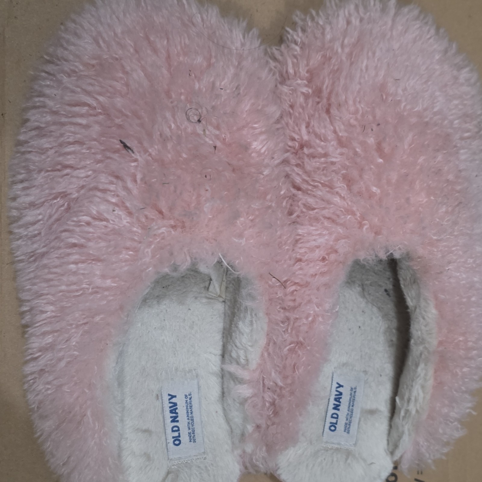 Old Navy Women’s Pink Faux Fur Slip-On Slipper Solid Closed Toe Size 7/8