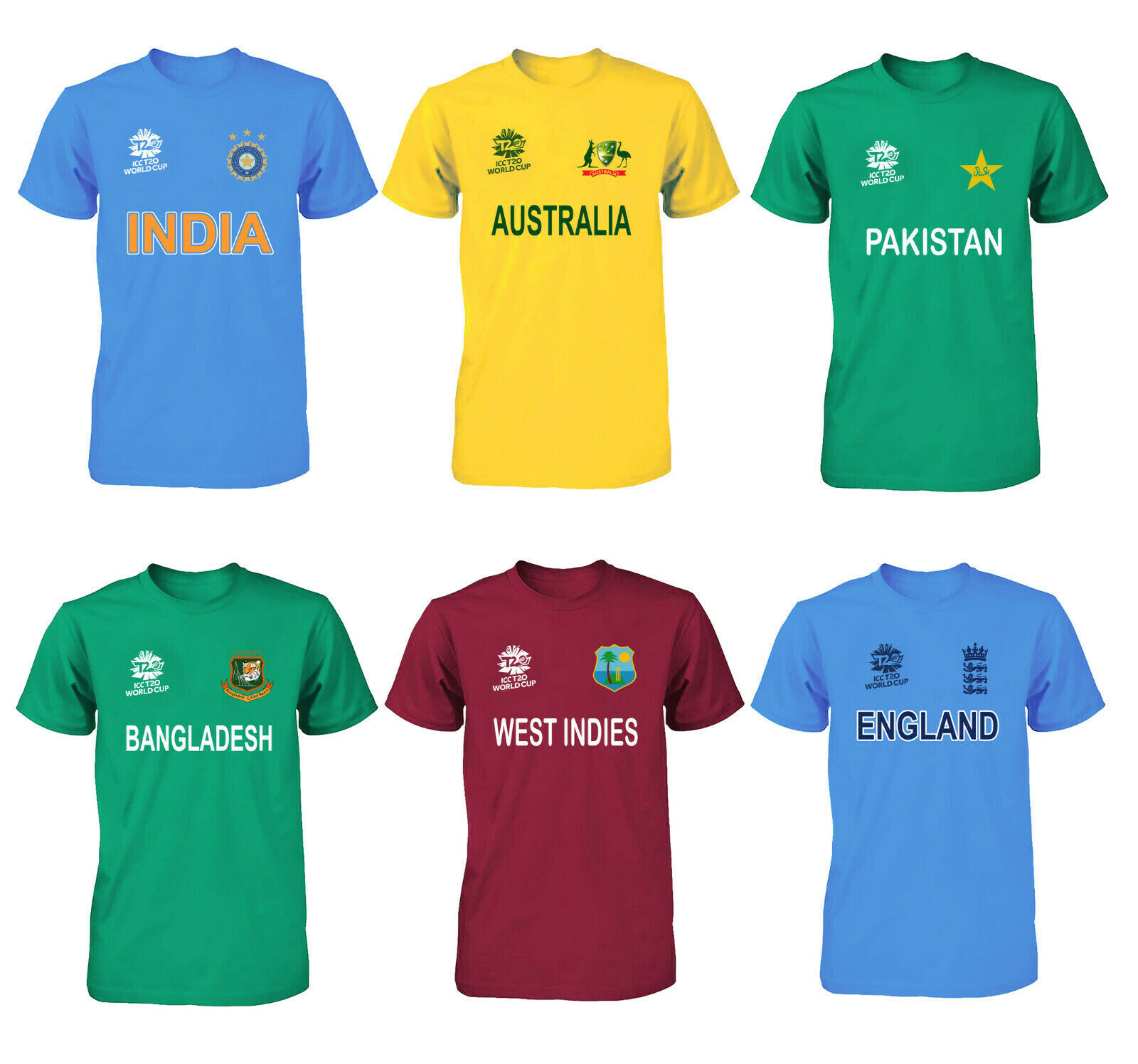 Cricket World Cup 2019 Jersey T Shirt 100% Cotton Tee