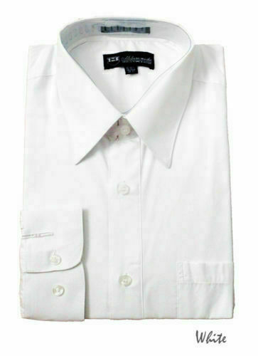 Men’s Cotton Blend Solid White Color Dress Shirt Size Medium to 5X Fortino Landi