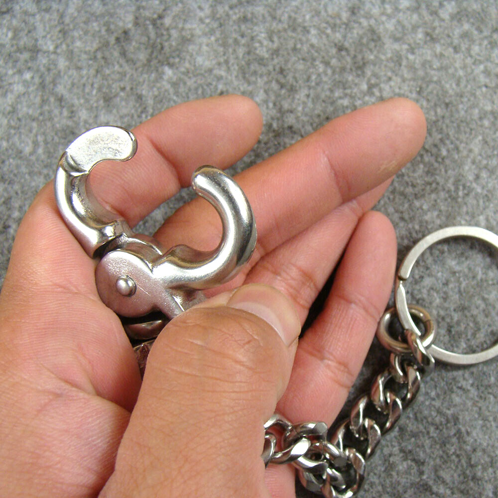 Stainless Steel Keychains Lobster Clasps Fob Key Chain Ring Holder Wallet Chain