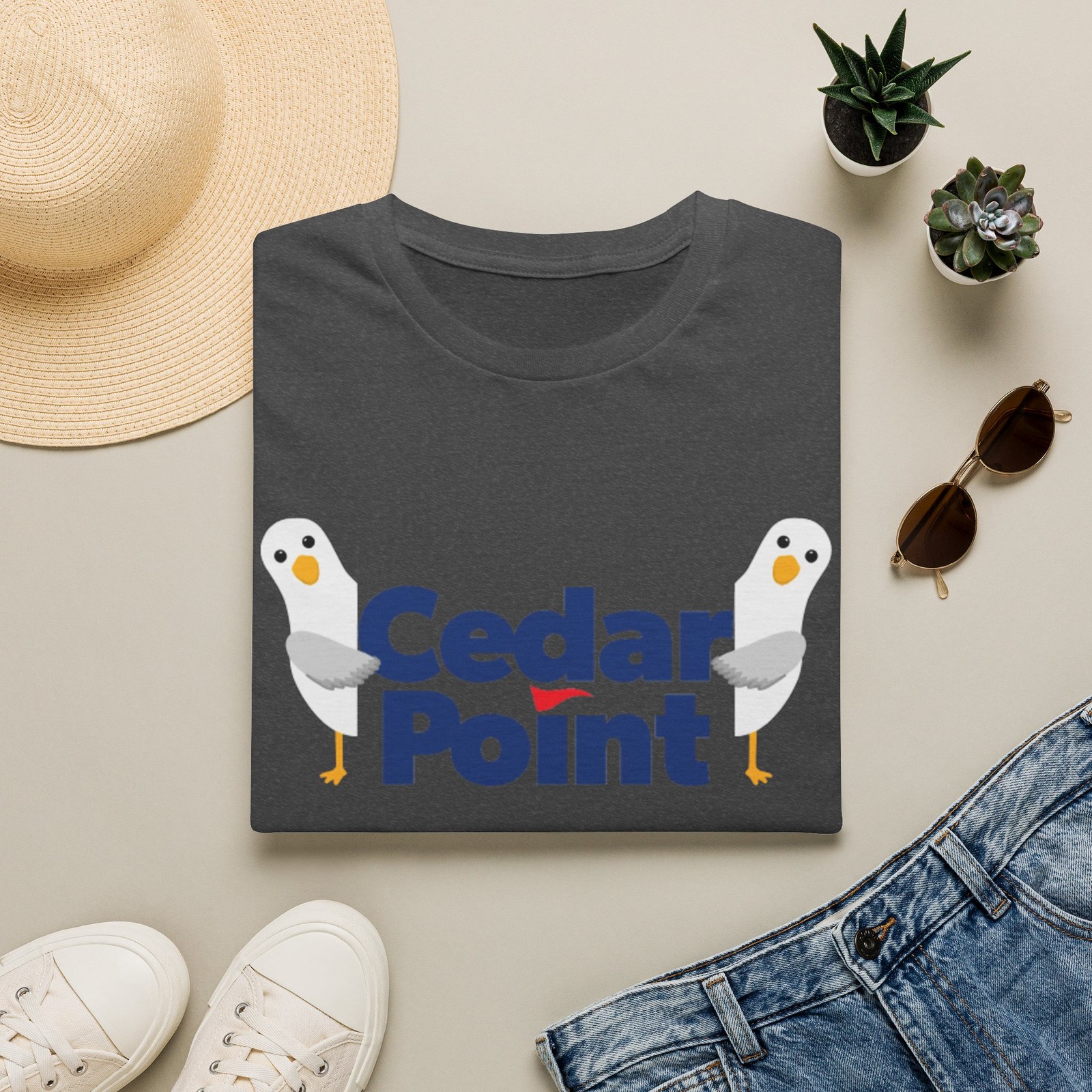 Cedar Point Logo with Seagulls T-Shirt | Amusement Park Tee