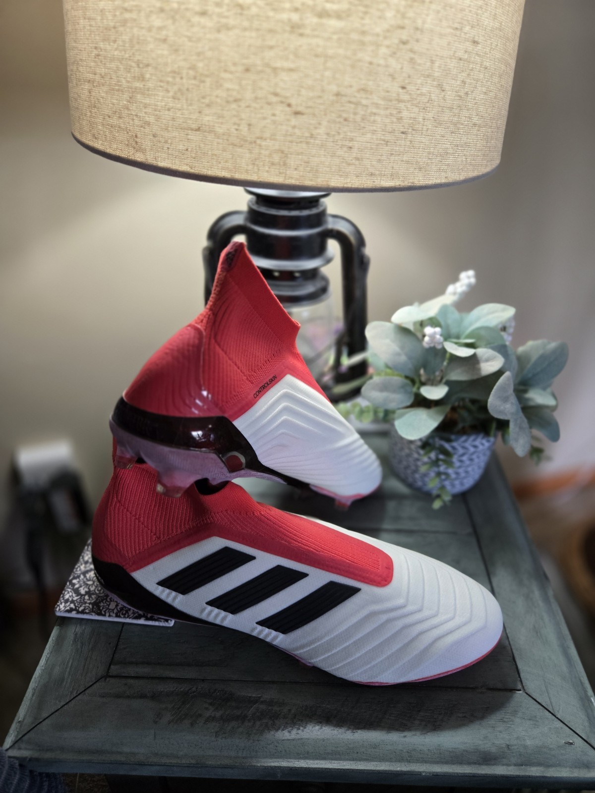 adidas Predator 18+ FG/AG Cold Blooded – Footwear White/Core Black/Real Coral
