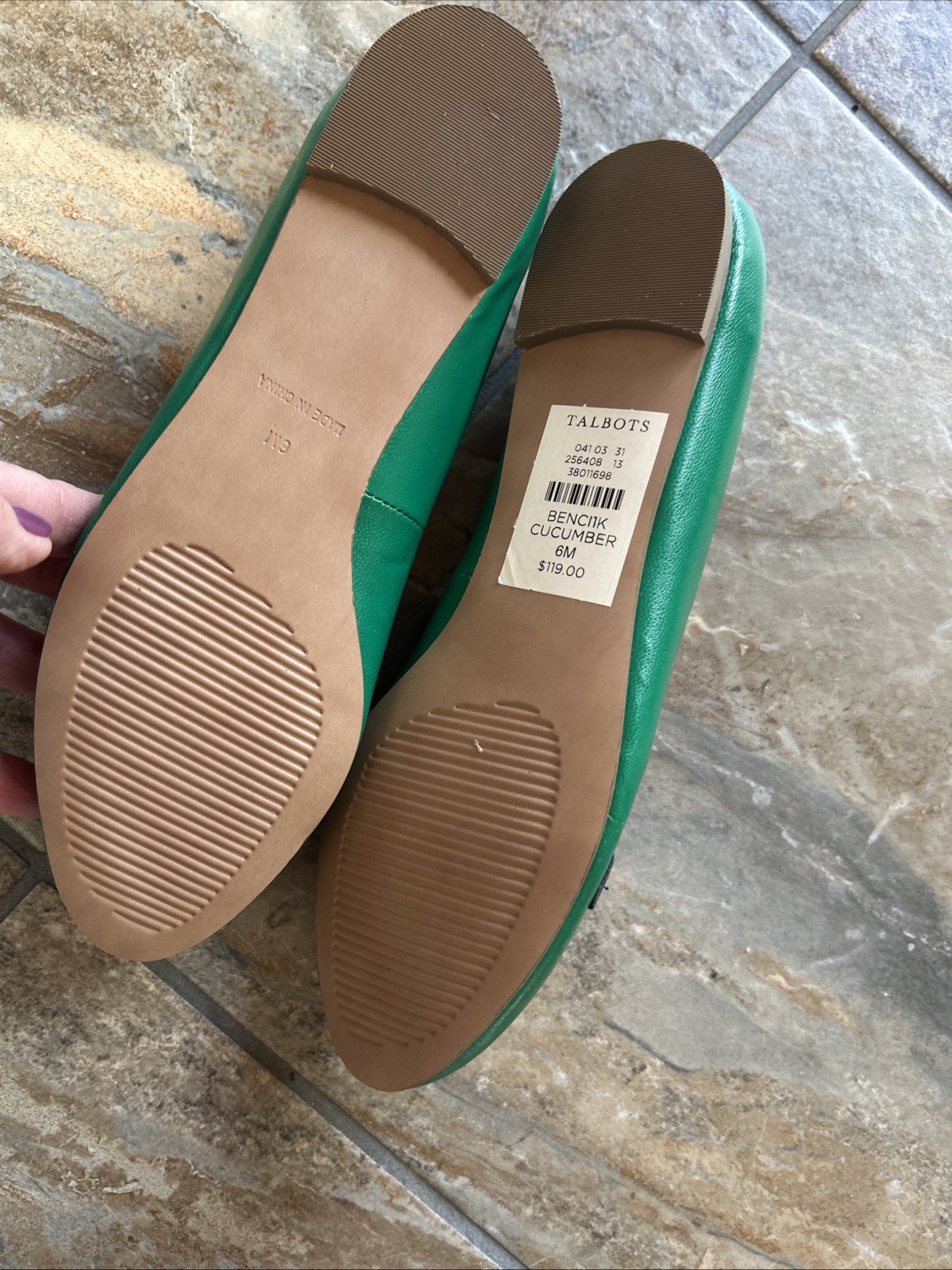 NWT Talbots Green benc11k Cucumber Tassel Loafer Women 6M Flat Shoes $119
