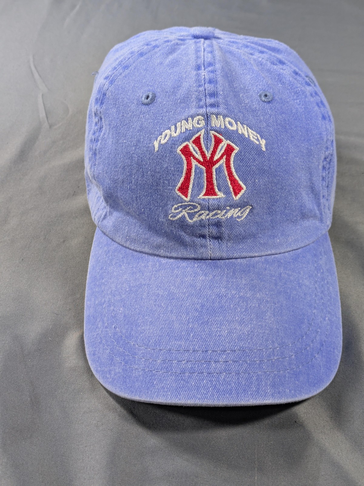 Young Money Racing Hat Strap Back Mens Denim Y2K Blue Cotton Lil Wayne Chambray