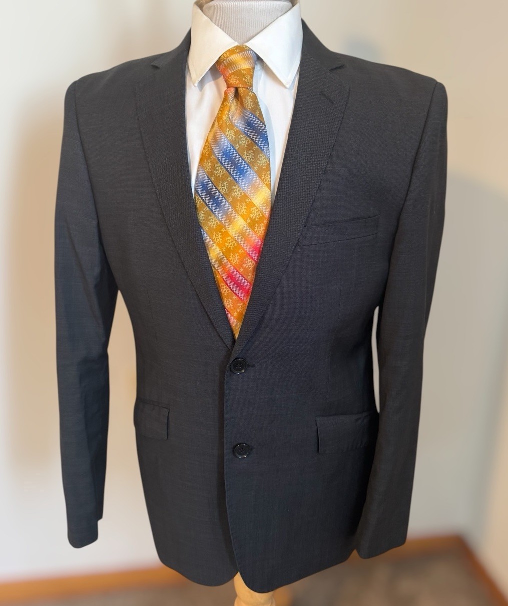 Combatant Gentlemen Blazer Mens Sz 40S Slim Fit Black Check Sport Coat Jacket