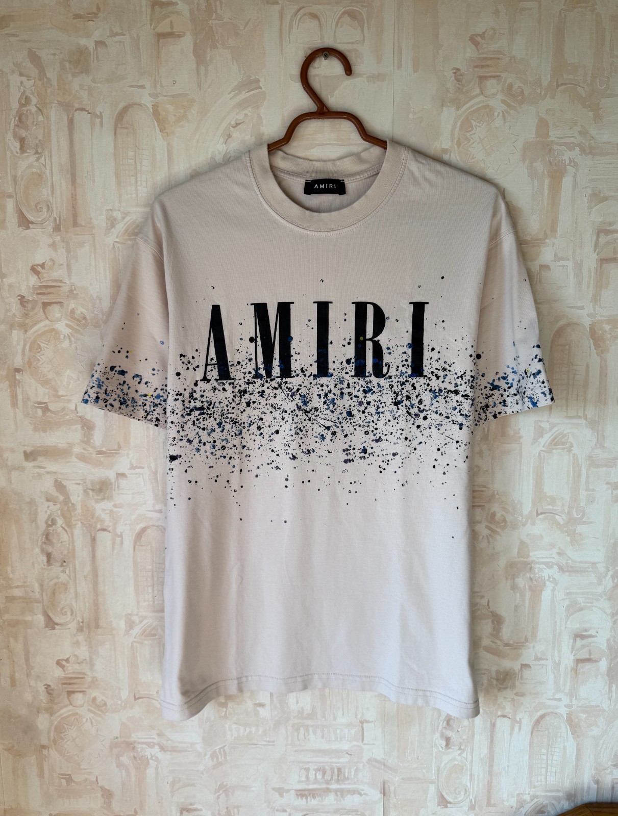 Amiri Men’s Short Sleeve T-Shirt 100% Cotton, Size Large