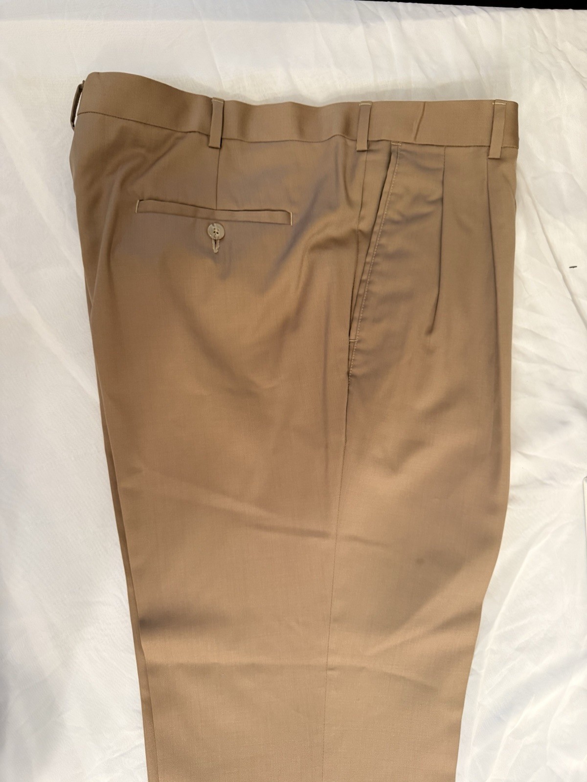 Roundtree & Yorke Men’s Brown Wool Herringbone Dress Pants 38 Classic Straight