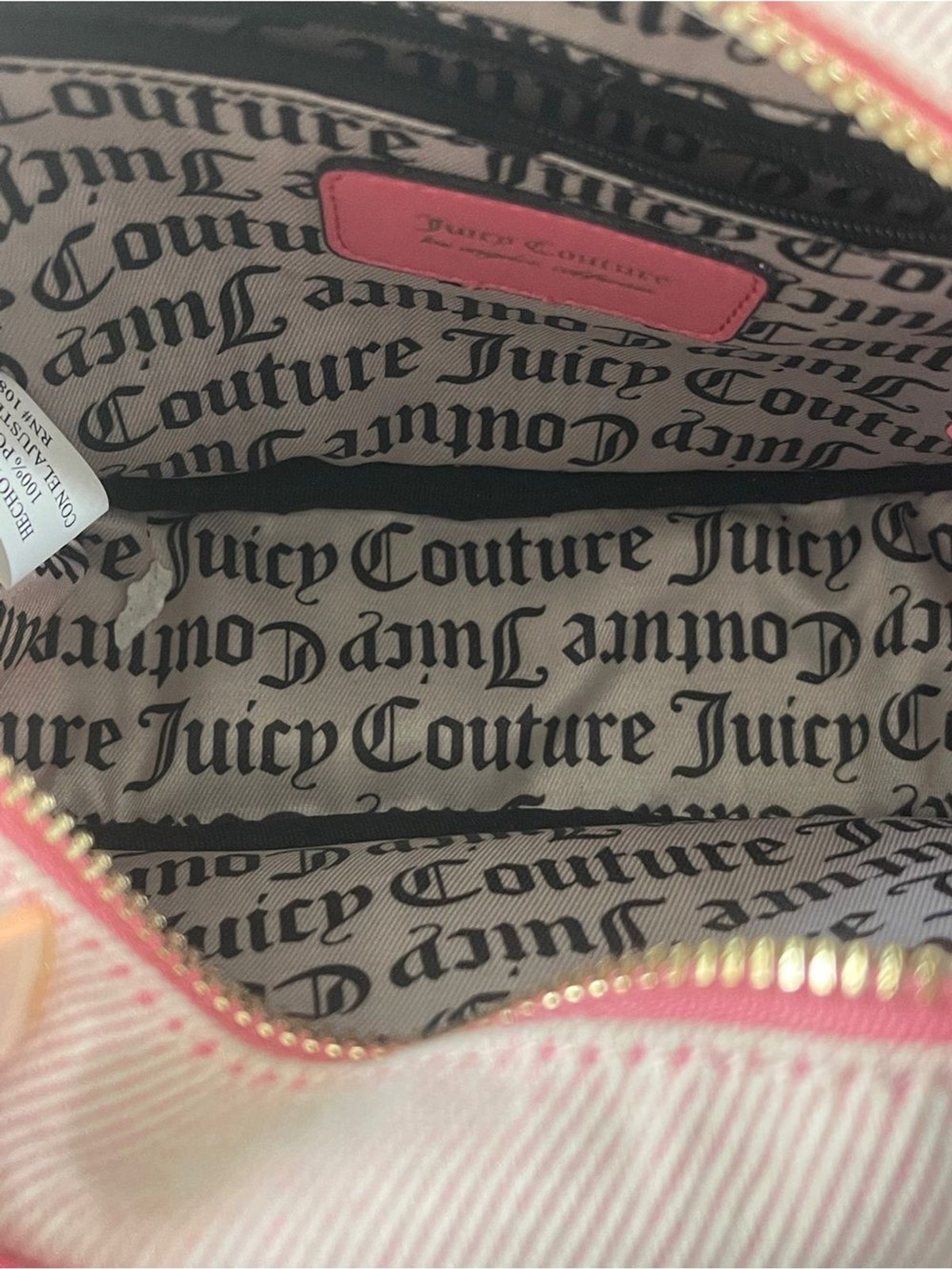 Juicy Couture Pink Strawberry Camera Bag Crossbody Embroidered Canvas NWT