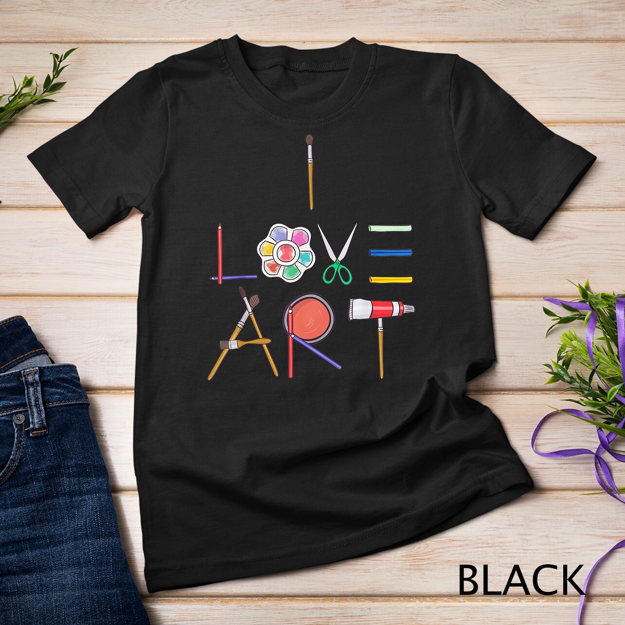 I Love Art Cute Fun Painting Drawing Sketch Artist Painter Unisex T-shirt