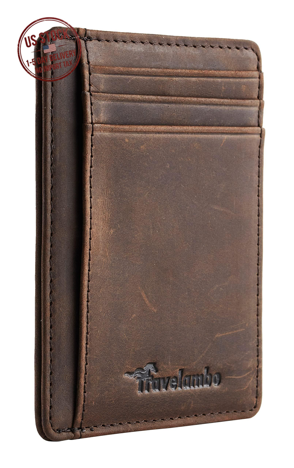Slim RFID Leather Wallet for Men, Minimalist Front Pocket – Father’s Day Gift