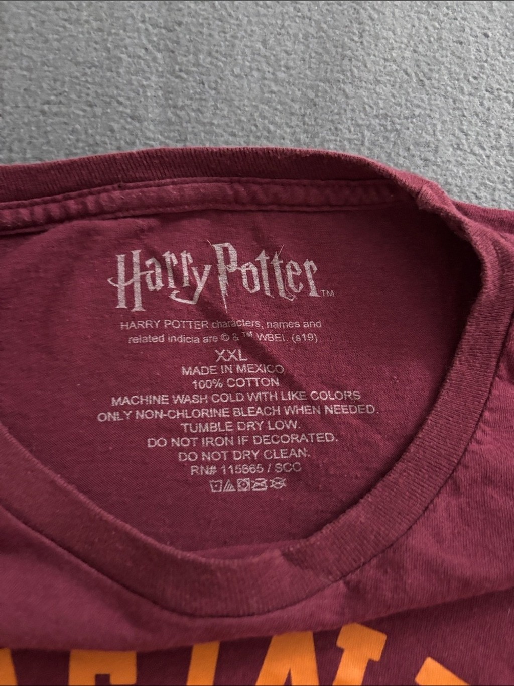 Harry Potter Gryffindor Quidditch Graphic Tee Burgundy XXL Hogwarts