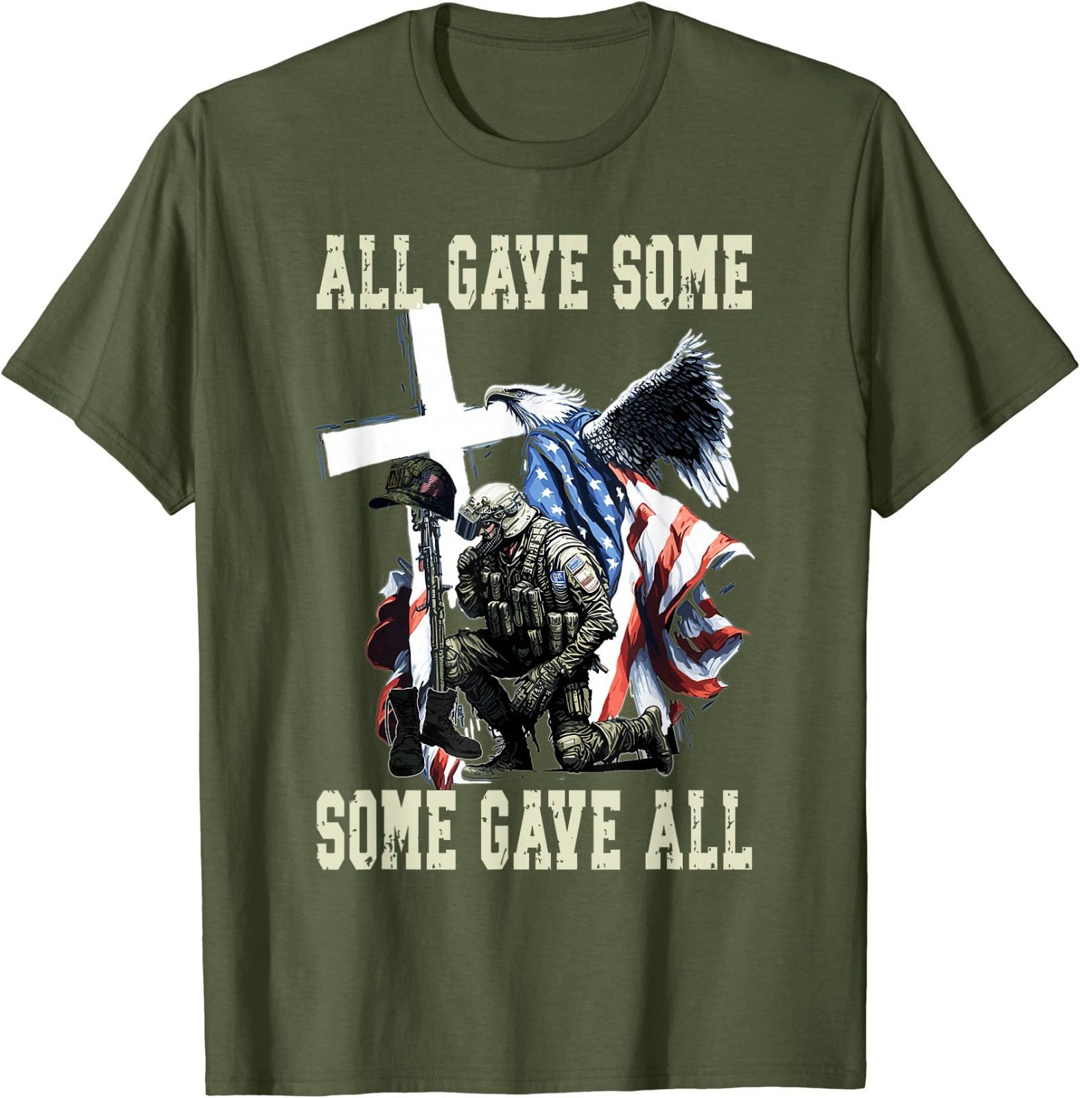 All Gave Some Some Gave All US Flag Soldier Memorial Day T-Shirt