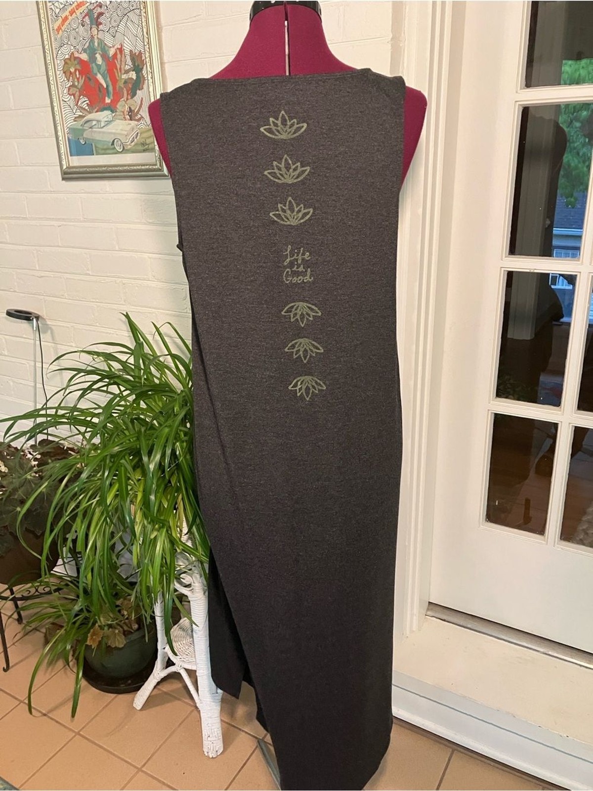 Life Is Good Sleeveless Charcoal Maxi Dress
