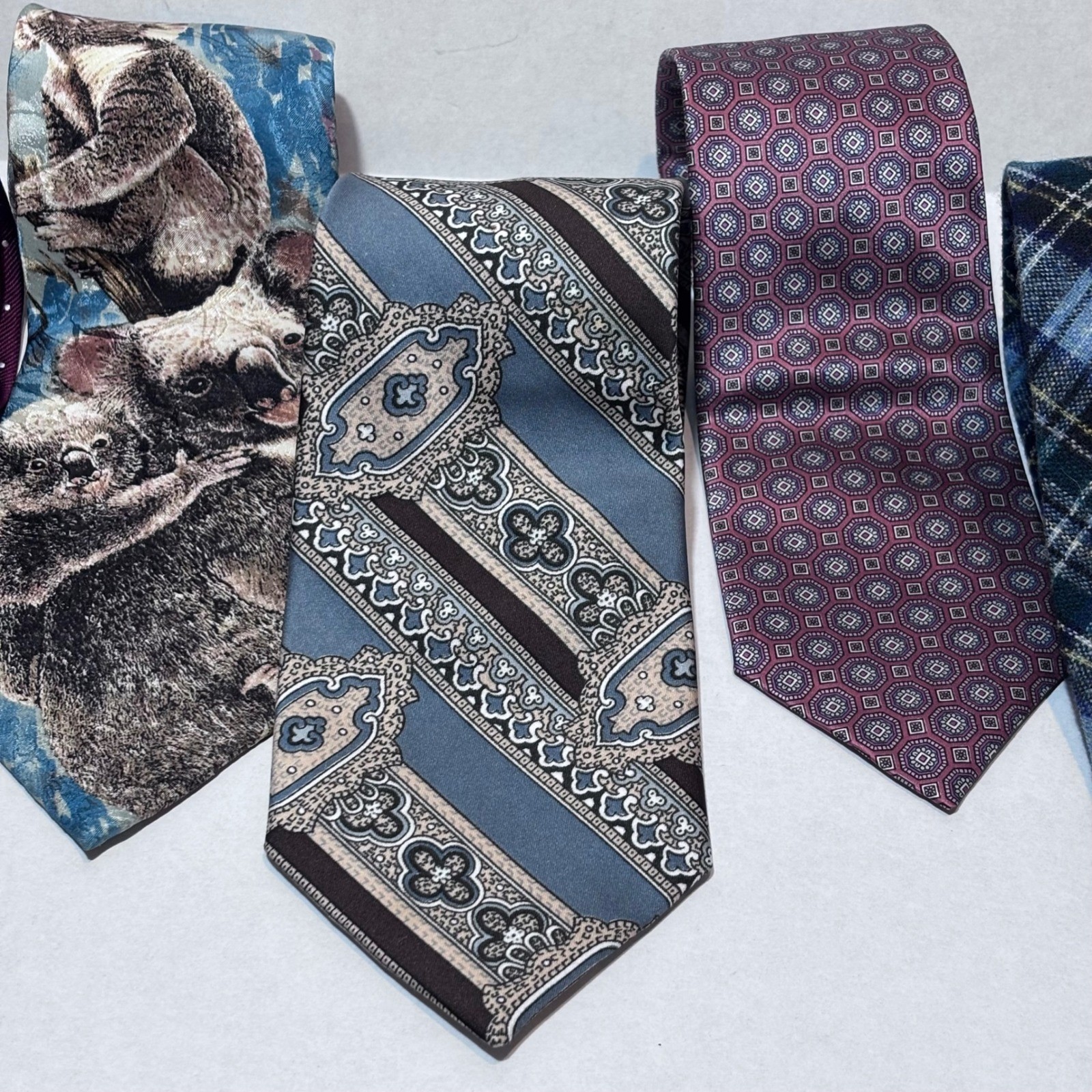 Men’s Vintage & Modern Necktie Lot of 9 Ties Novelty Prints Designer Brands
