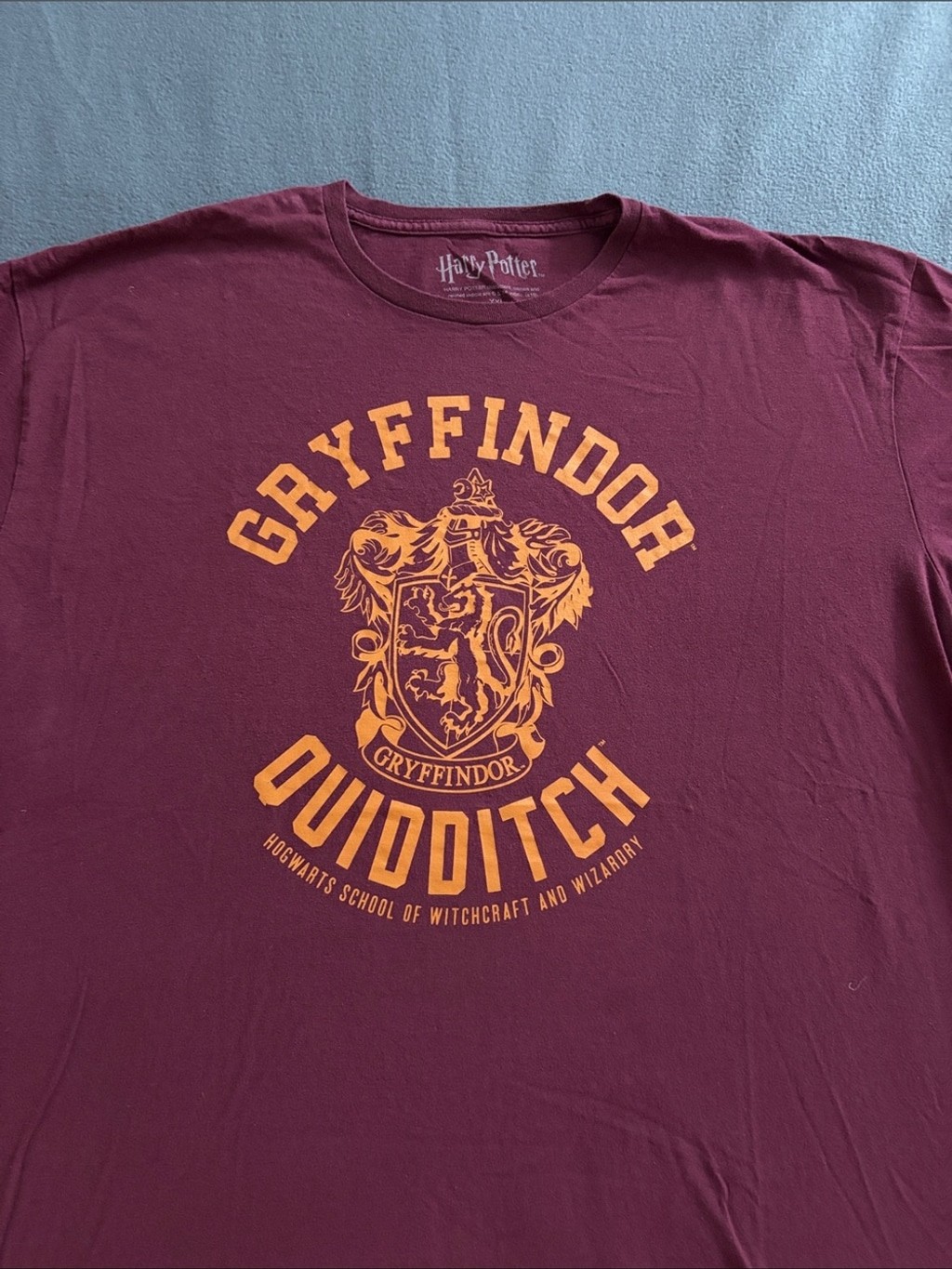 Harry Potter Gryffindor Quidditch Graphic Tee Burgundy XXL Hogwarts