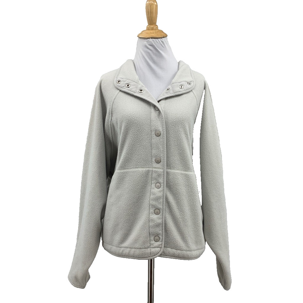 Outdoor Voices Jacket Womens L Large Haze RecFleece Snap Fuzzy Fleece Lined