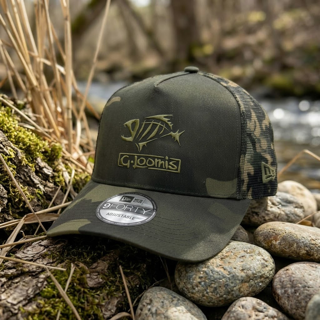 G-Loomis Green Camouflage Baseball Cap Mesh Back Trucker Hat Fish Logo Outdoor