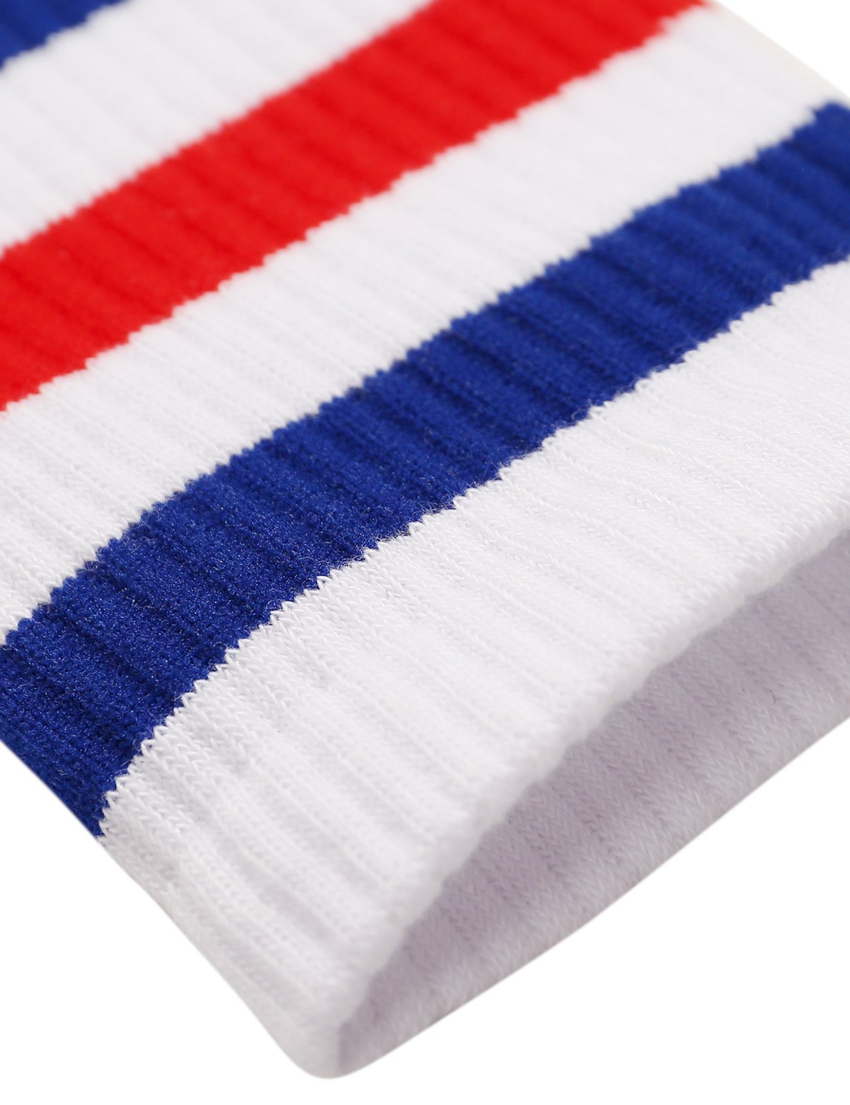 Joulli Men’s White Knee High Retro Striped Tube Over the Calf Socks 1 Pair