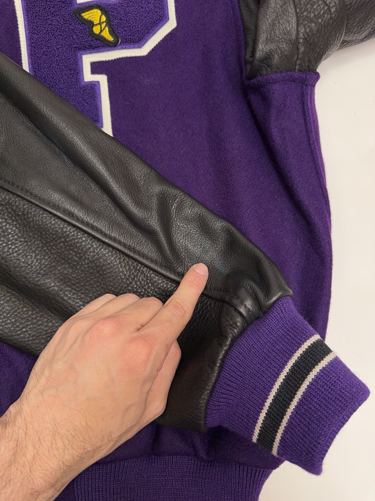Dehen 1920 Portland Varsity Jacket Bomber Men’s Medium Purple 100% Wool Leather