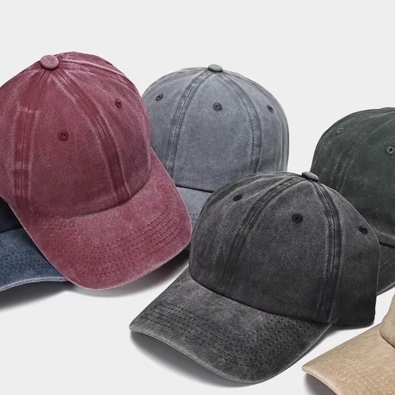 Dyed Cotton Washed Solid Plain Polo Style Baseball Ball Cap Hat Dad.