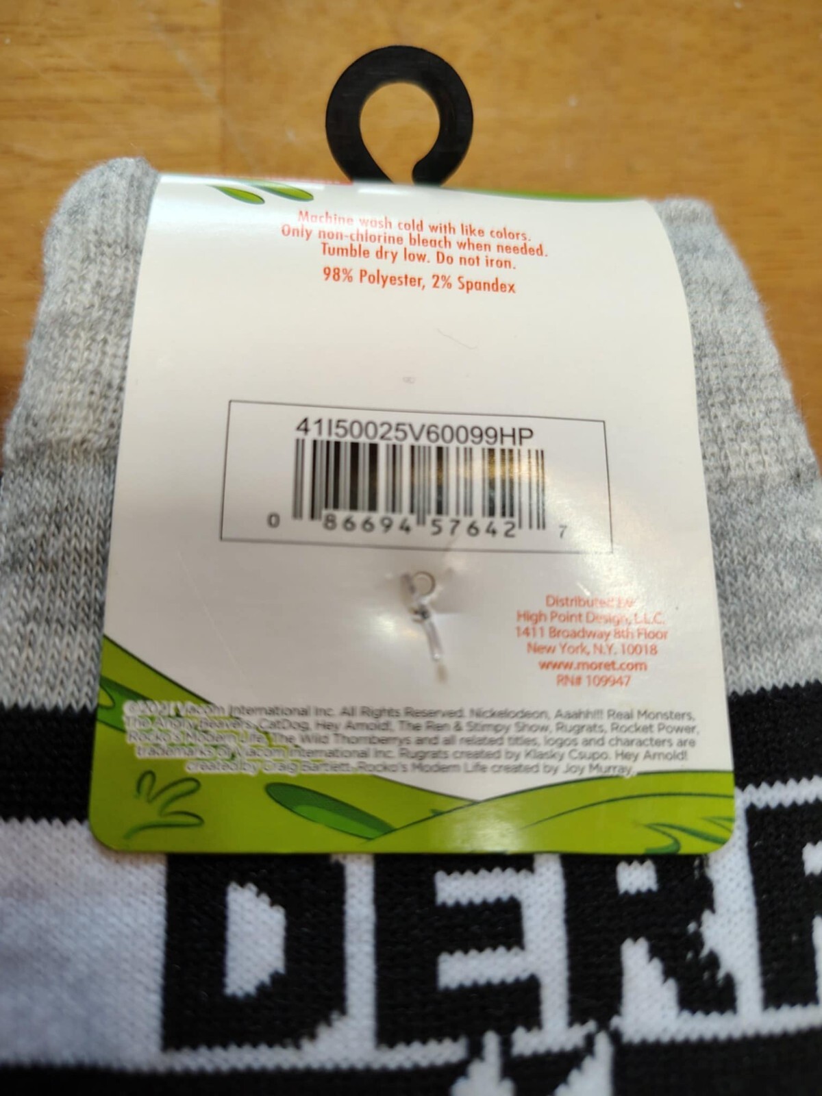 4 pack Nickelodeon shows Rocko’s Modern Life, Men’s Novelty Gift Socks