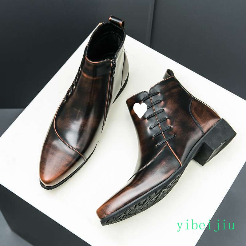 Men’s Chukka Side Lace Ankle Boots Leather Business Banquet Dress Shoes Vintage