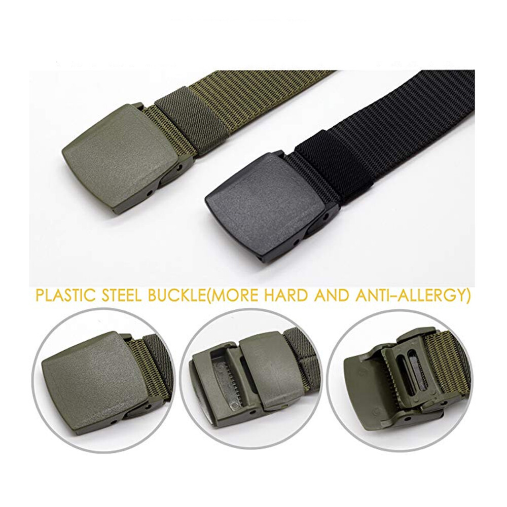 Men’s Plastic Cam Buckle Nylon Canvas Tactical Waistband Webbing Military Belt