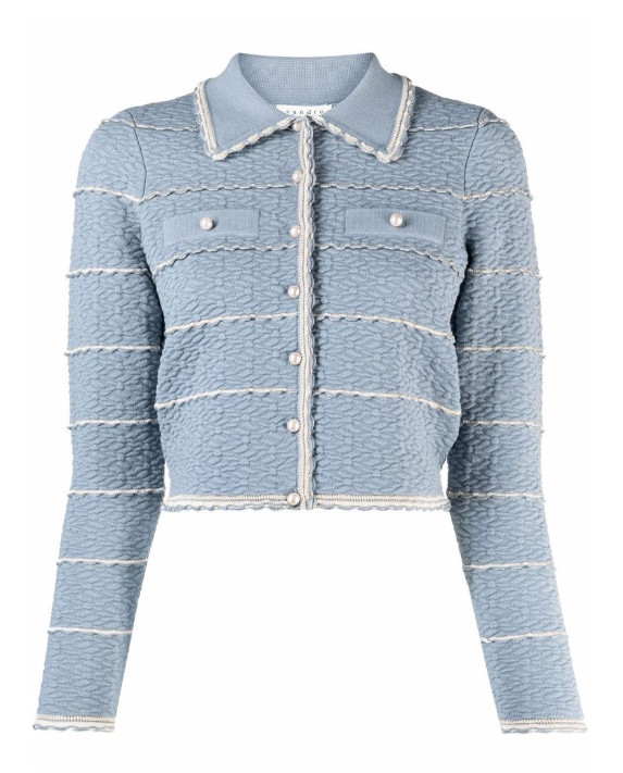 Sandro Paris Women’s Infinity Blue Stripe Knit Cardigan Size 1 (S) BRAND NEW