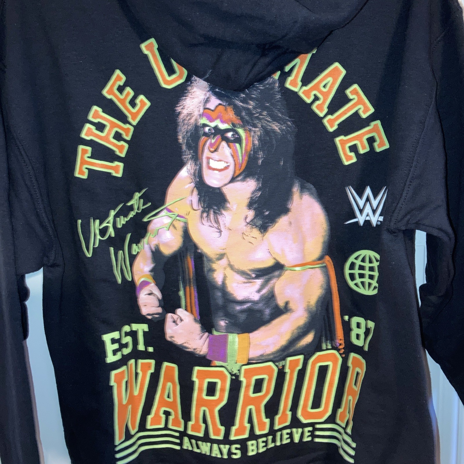 Men’s Ripple Junction Black The Ultimate Warrior Pullover Fleece Medium