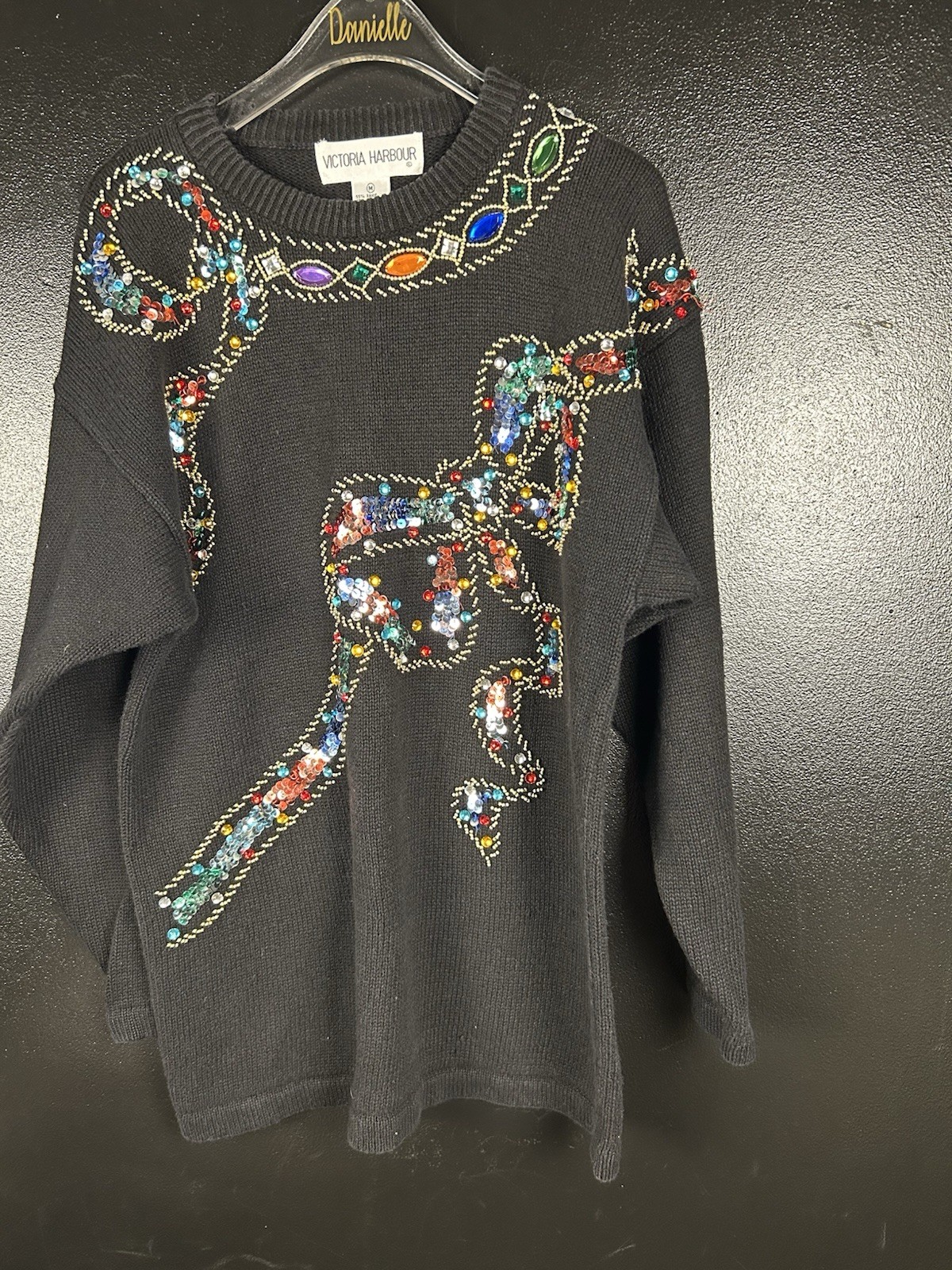 Victoria Harbour Jeweled Sweater. Any Occasion Holiday Ugly Christmas Sweater