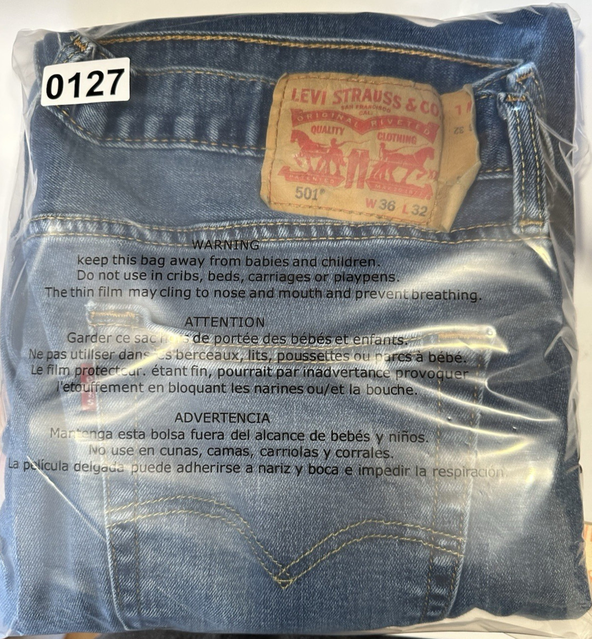 Levis 501 Jeans Mens 36×32 (34×30) Blue Denim Straight Leg Button Fly