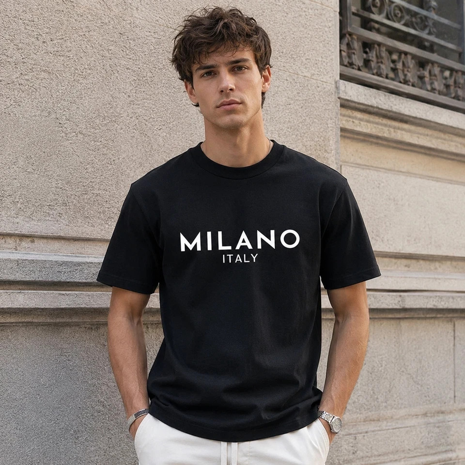 Milano Italy T-Shirt Minimalist Milan Travel City Graphic Tee Unisex Streetwear