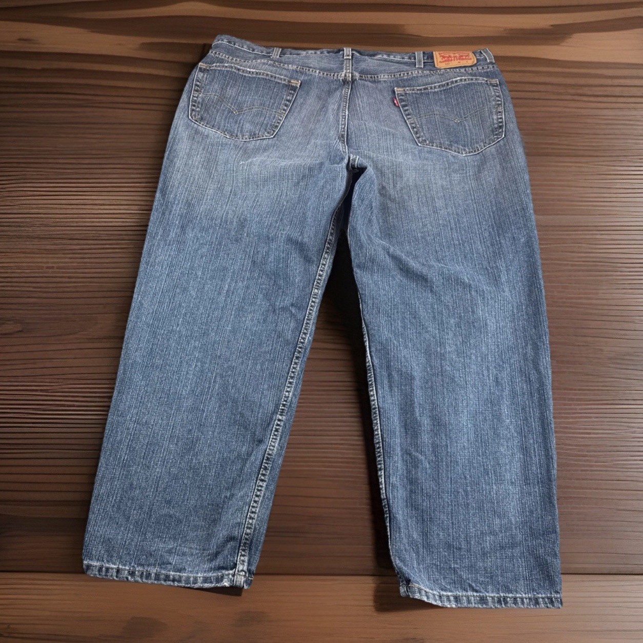 Levis 505 Jeans Mens 46×29 Regular Fit Straight Leg Blue Denim Pants Medium READ
